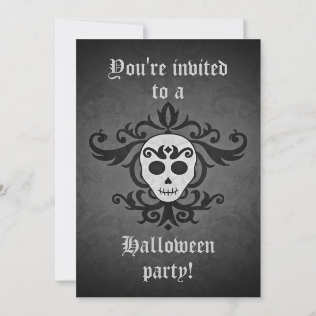 Chic skalle Halloween Inbjudningar (Framsida)