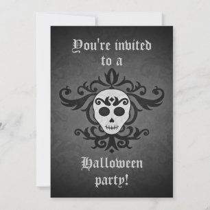 Chic skalle Halloween Inbjudningar