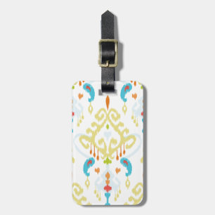 Chic - skarp gult och blått tribal ikat-tryck bagagebricka