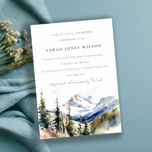 Chic Ski Mountain Telluride Colorado Birthday Inbjudningar