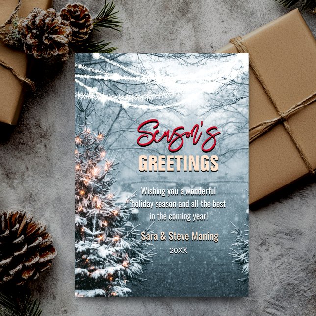 Chic, skogsmark, vit Julgran Julkort (Skapare uppladdad)