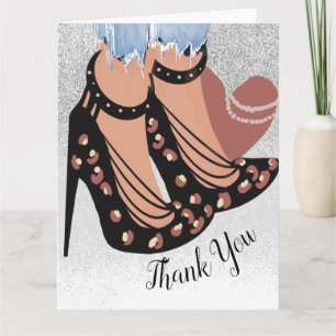 Chic Skönhet Fashionista Bloggare Glitter Tack Kort