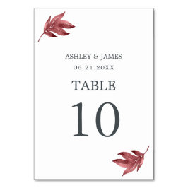 Chic Skript Burgundy Löv Minimal Bröllop Bordsnummer
