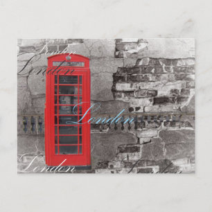 Chic skript London Landmark Red Telefon Booth Vykort