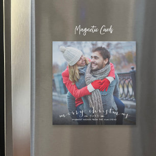 Chic Skriptöverlägg Magnetiskt julfotkort