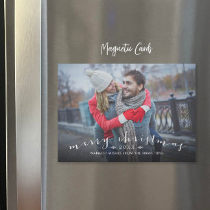 Chic Skriptöverlägg Magnetiskt julfotkort