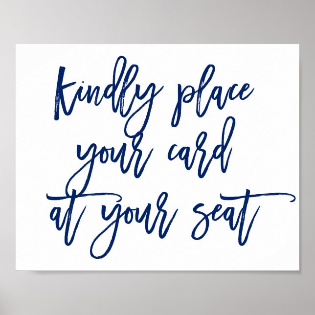 Chic Skriv in Ställe ditt kort på ditt säte Poster (Framsidan)