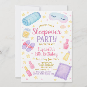 Chic Sleepover Birthday-inbjudan Inbjudningar