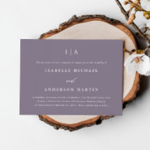 Chic Smoky Lila Monogram Bröllop