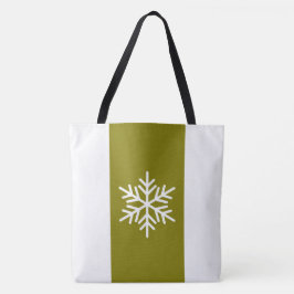 Chic Snöflake Alpine Blue White Lodrät Rand Tygkasse