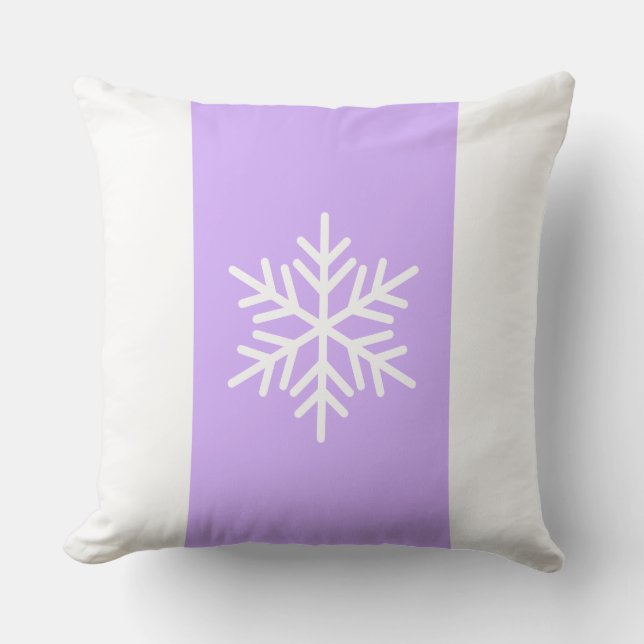 Chic Snöflake Light Lila White Rand Kudde (Framsida)