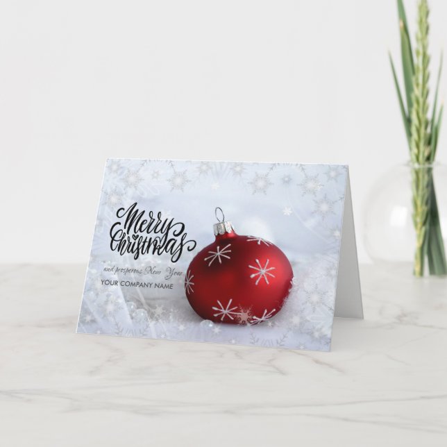 Chic Snöflingor,Red jul Boll Company Helgkort (Framsida)
