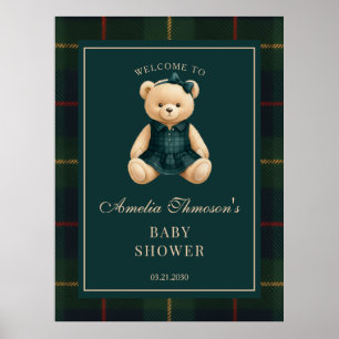 Chic Snygg Teddybjörn Bebis Shower Välkommen  Poster