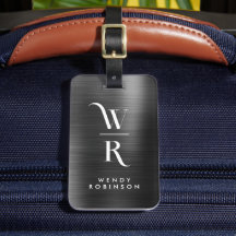 Chic Snyggt Black Metall 2 Monogram Initial