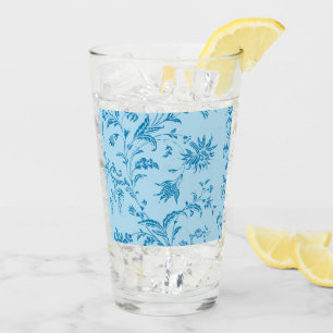 Chic Snyggt Blue Blommigt Damask Pattern Trall Dri Glaskopp