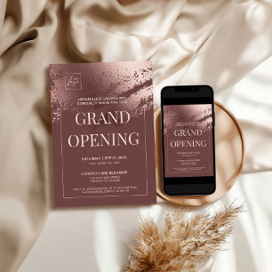 Chic snyggt bronze business grand open inbjudan