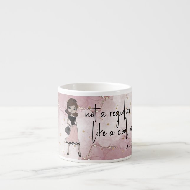 Chic Snyggt Dam | Rosa Marble Personlig Mamma Espressomugg (Framsidan)