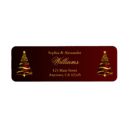 Chic Snyggt Golden Julgran Bröllop Returadress Etikett