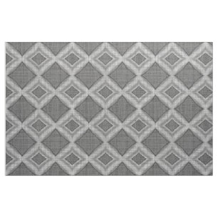 Chic Snyggt Grått Faux Batik Linen Squares Mönst Tyg