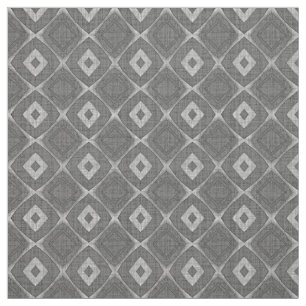 Chic Snyggt Grått Faux Batik Linen Squares Mönster Tyg