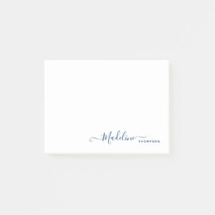 Chic Snyggt Modern Girly Script-marinkblått Post-it Block