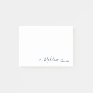 Chic Snyggt Modern Girly Script-marinkblått Post-it Block