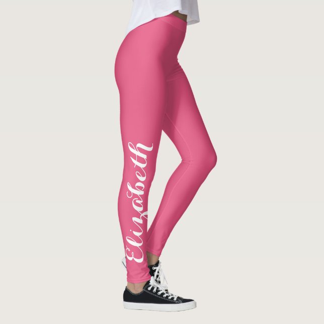 Chic Snyggt Rosa Workout Yoga Sports eget namn Leggings (Höger)