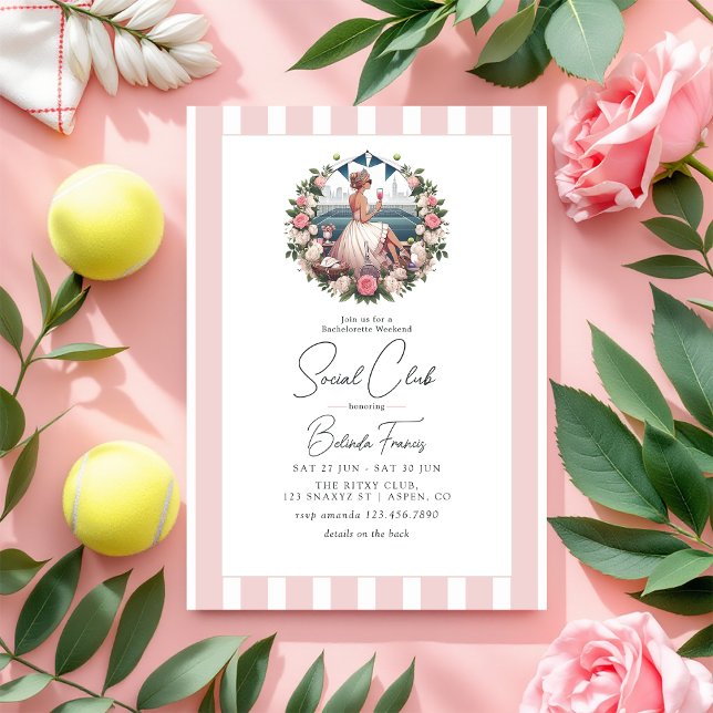 Chic Social Klubb Bachelorette Helg Inbjudningar (Chic Social Club Bachelorette Weekend Invitation)