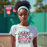 Chic Social Klubb Tennis Bachelorette Helg T Shirt<br><div class="desc">upp stil på din bachelorette helg med den här chicen "Social Klubb" tennistemed T-shirt. Den här anpassningsbarna skjortan är en perfekt för att lägga till en roligt, sammanhängande vib till firande. Den har skarpa illustrationer av sportelegans med tennisrackets, blommigtar och chic dam. Idealisk för den blivande bruden och hennes grupp...</div>