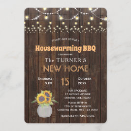 Chic Solblommor String Ljus Houseworm Party Inbjudningar