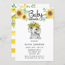 Chic Solros Elephant Girl Baby Shower