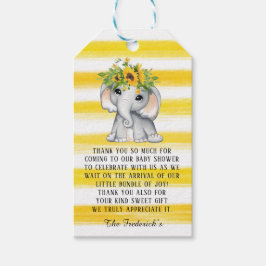 Chic Solros Elephant Girl Baby Shower Tack Presentetikett