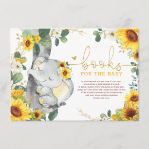 Chic Solros Elephant har en Bok Baby Shower Tilläggskort