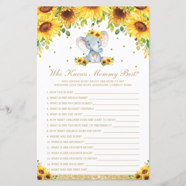 Chic Solros Elephant som känner Mammans bästa spel (Framsida)