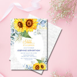 Chic Solrosbrick Blommigt Surprise Birthday Inbjudningar