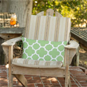 Chic Sommar Grönt Moroccan Ikat Quatrefoil Mönster Lumbarkudde