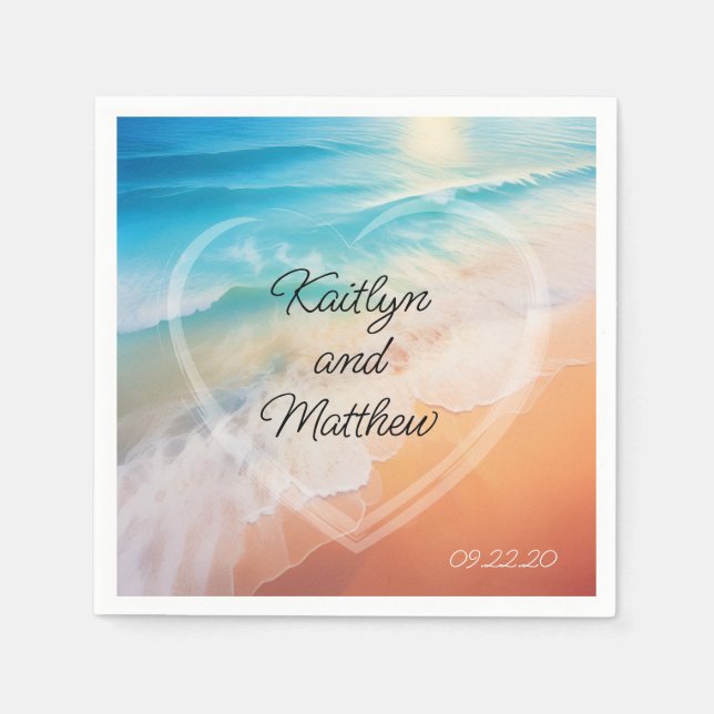 Chic sommaren Bröllop Pappersservett (Framsidan)