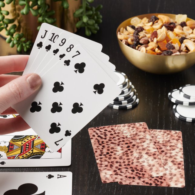 Chic Söt Girly Ro Guld Leopard Casinokort (På plats)