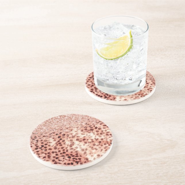 Chic Söt Girly Ro Guld Leopard Glitter Kärlek Underlägg (Sidan)