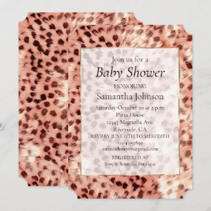 Chic Söt Girly Ro Guld Leopard Inbjudningar