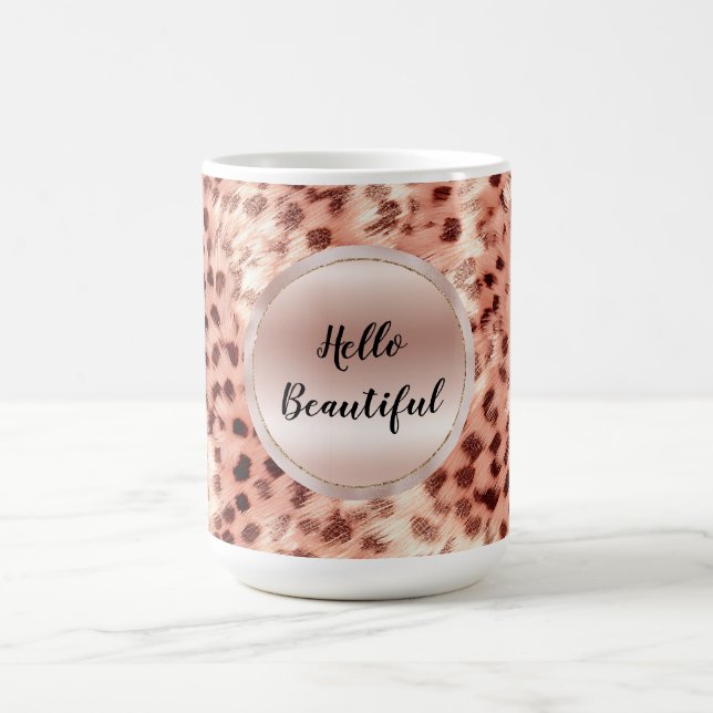 Chic Söt Girly Ro Guld Leopard Kaffemugg (Center)