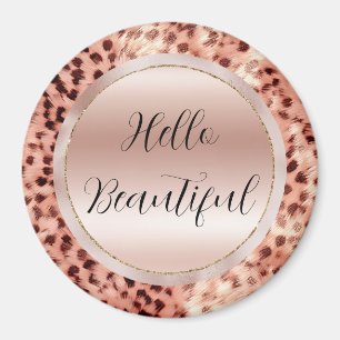 Chic Söt Girly Ro Guld Leopard Magnet