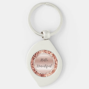 Chic Söt Girly Ro Guld Leopard Swirl Silverfärgad Nyckelring