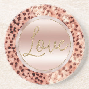Chic Söt Girly Ro Guld Leopard Underlägg