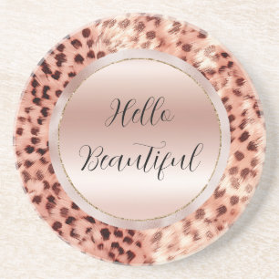 Chic Söt Girly Ro Guld Leopard Underlägg