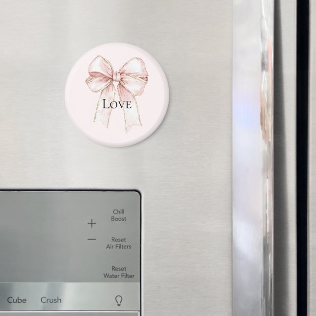 Chic Söt Rosa Bow Magnet (In Situ (Fridge))