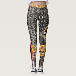 Chic Sparkly Guld Elegant för hennes Anpassningsba Leggings