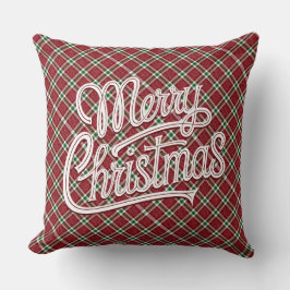 Chic Sparkly Plaid Christmas  Kudde