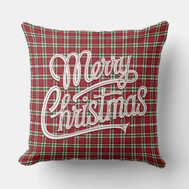 Chic Sparkly Plaid Christmas  Kudde