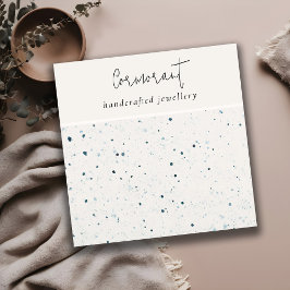 Chic Specklad Blue White Struktur Earring Holder Fyrkantigt Visitkort